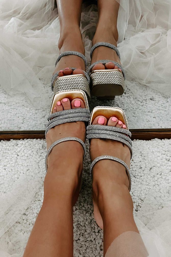 Summer Glow-Up Rhinestone Strap Braided Wedge Sandals (Gold Metallic) · NanaMacs - Image 4