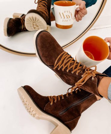 Rebel Heart Combat Boots (Coffee) · NanaMacs