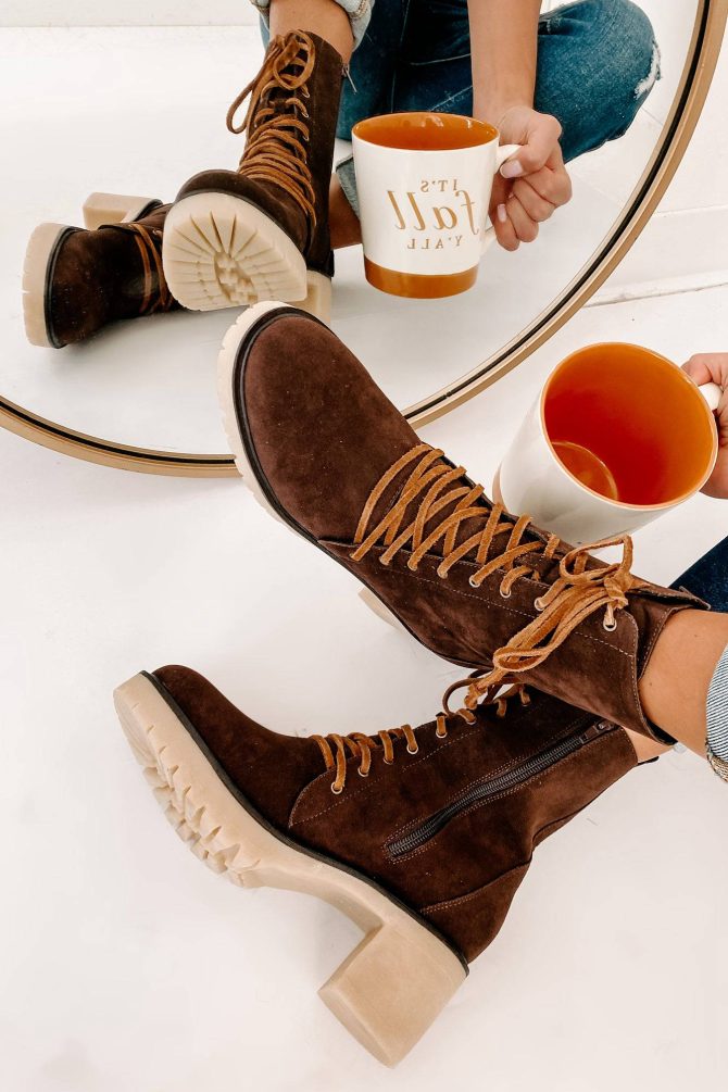 Rebel Heart Combat Boots (Coffee) · NanaMacs