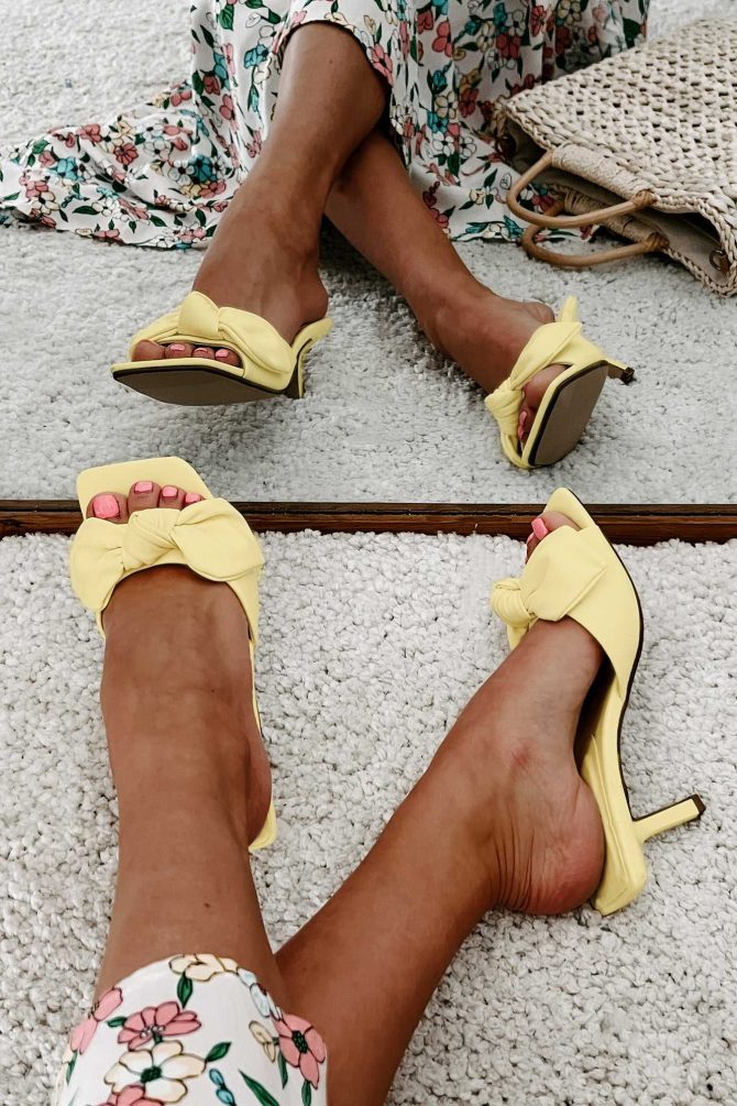 Pretty In Prague Knotted Heels (Yellow) · NanaMacs