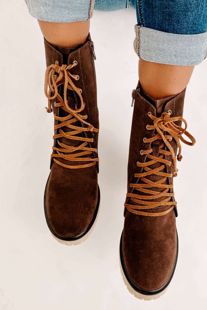 Rebel Heart Combat Boots (Coffee) · NanaMacs - Image 4