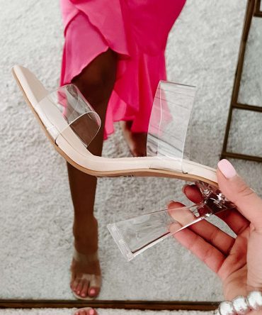 Bad Girl Nation Clear Strap Heels (Clear/Taupe) · NanaMacs