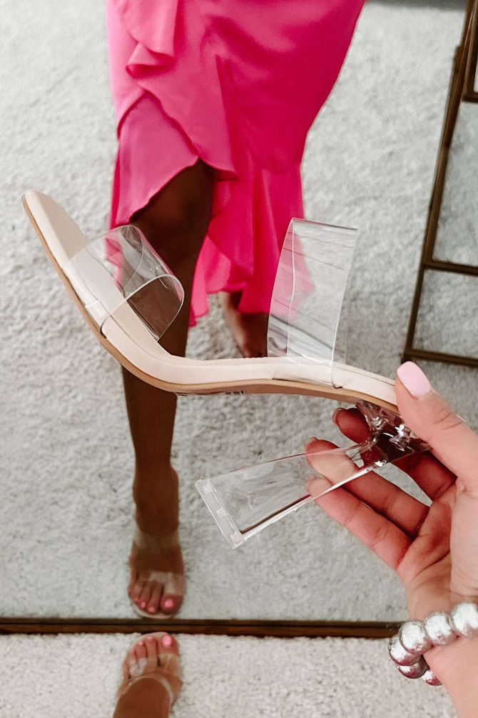 Bad Girl Nation Clear Strap Heels (Clear/Taupe) · NanaMacs