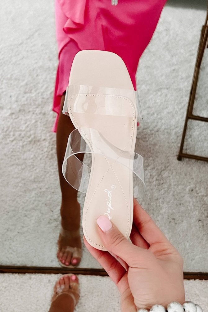 Bad Girl Nation Clear Strap Heels (Clear/Taupe) · NanaMacs - Image 3