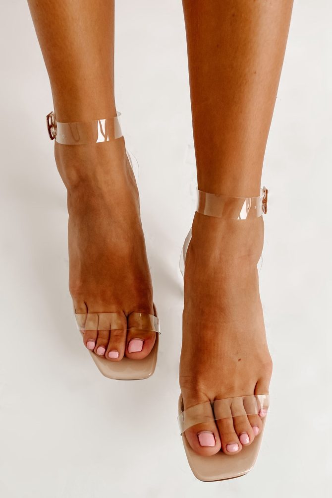Till Next Time Clear Square Toe Heels (Nude Patent) · NanaMacs - Image 3