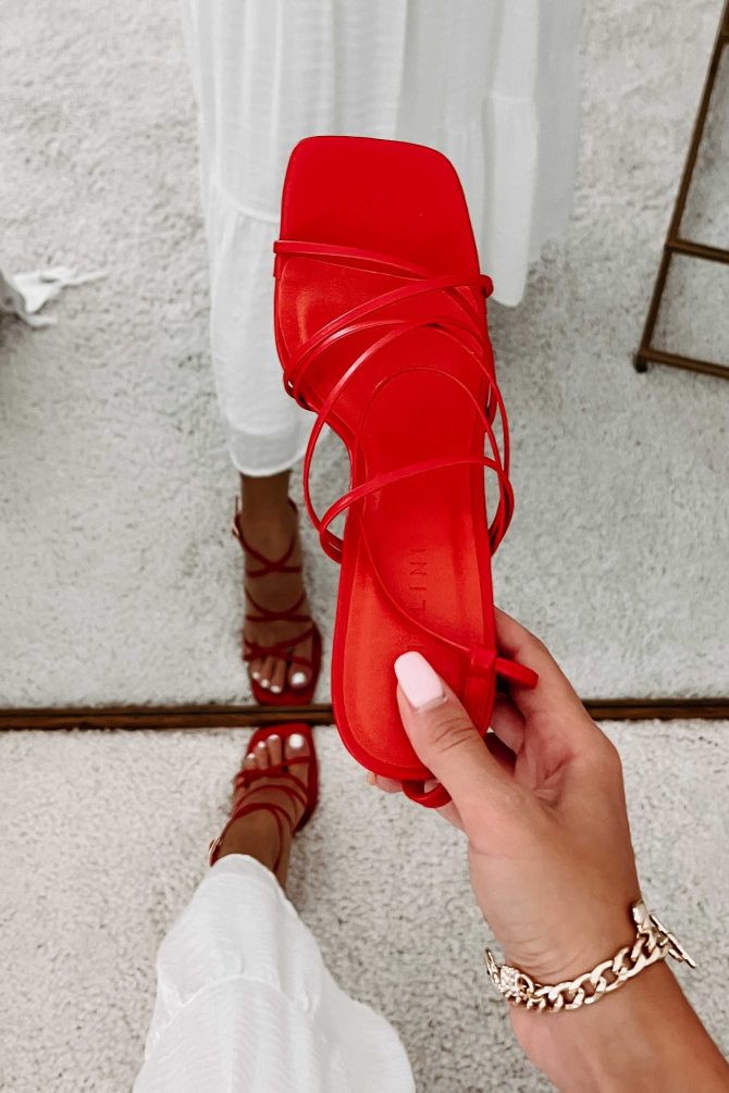 Miss Tabby Strappy Heeled Billini Sandals (Cherry) · NanaMacs - Image 3