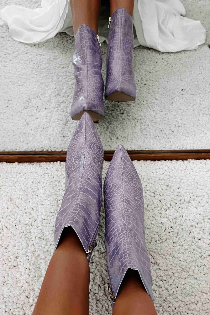 Layori Faux Croc Billini Booties (Amethyst Croc) · NanaMacs - Image 3
