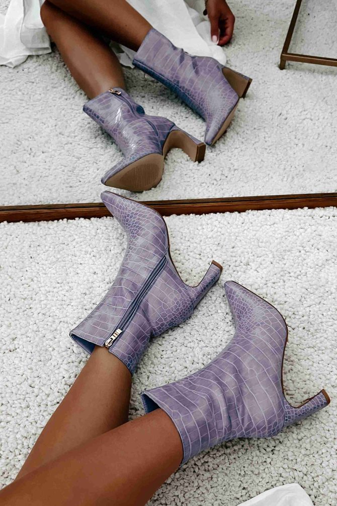 Layori Faux Croc Billini Booties (Amethyst Croc) · NanaMacs - Image 4