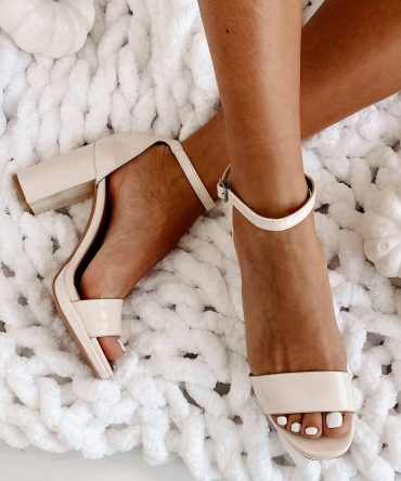 Popularity Contest Patent Leather Ankle Strap Heels (Bone) · NanaMacs
