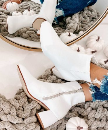Truly Divine Faux Leather Booties (Bone) · NanaMacs