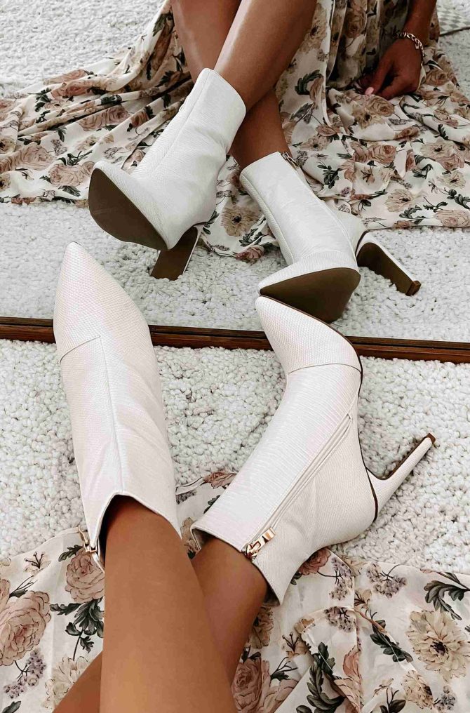 Bryson Scale Textured Billini Booties (Ivory Scale) · NanaMacs
