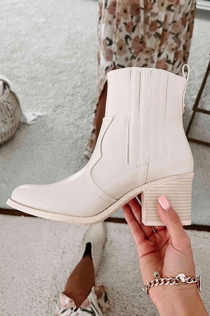 Honest To A Fault Western Bootie (Cream) · NanaMacs - Image 2