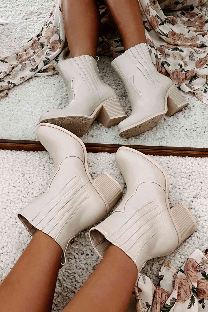 Honest To A Fault Western Bootie (Cream) · NanaMacs - Image 4