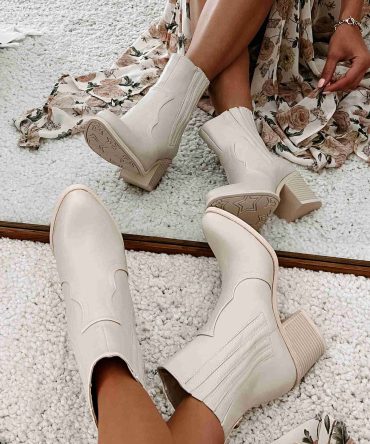 Honest To A Fault Western Bootie (Cream) · NanaMacs