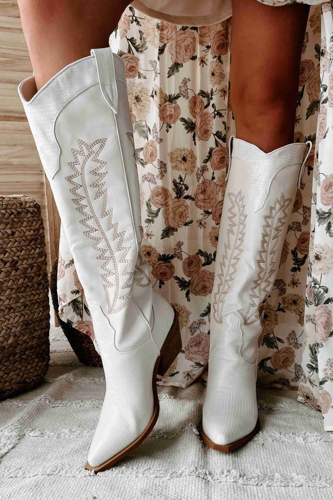 Ukiri Western Billini Boots (Ivory/Ivory Scale) · NanaMacs - Image 2