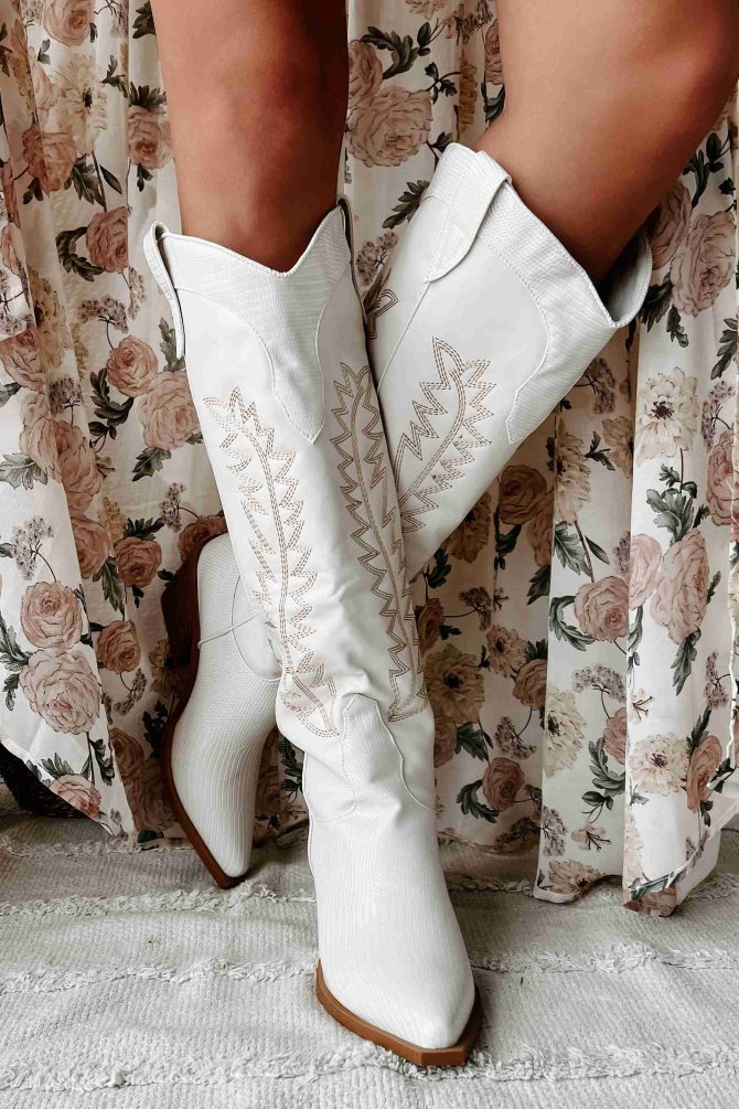 Ukiri Western Billini Boots (Ivory/Ivory Scale) · NanaMacs - Image 3