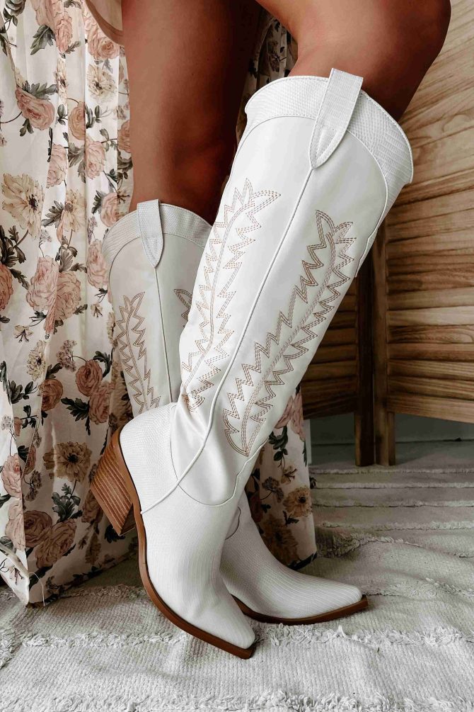 Ukiri Western Billini Boots (Ivory/Ivory Scale) · NanaMacs - Image 4