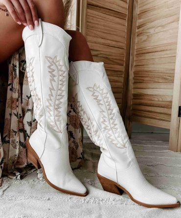 Ukiri Western Billini Boots (Ivory/Ivory Scale) · NanaMacs