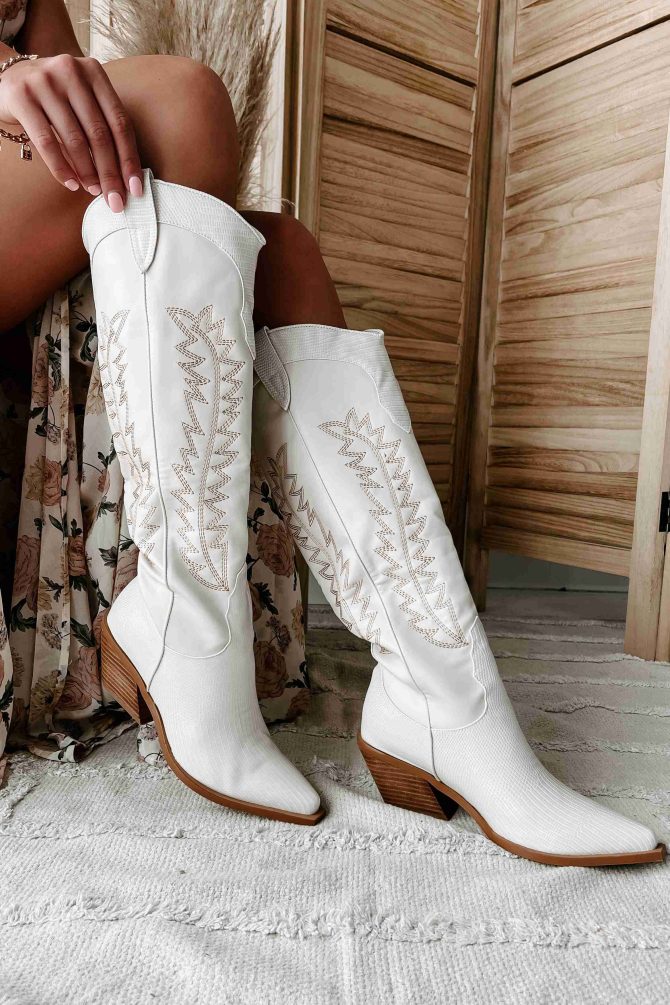 Ukiri Western Billini Boots (Ivory/Ivory Scale) · NanaMacs