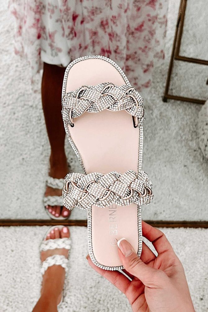 Finding Fame Rhinestone Sandals (Beige) · NanaMacs - Image 3