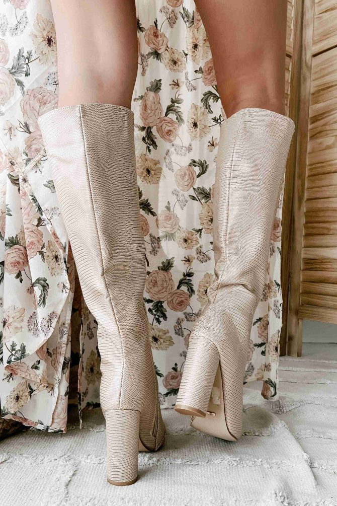 Milla Knee High Billini Boots (Light Taupe Scale) · NanaMacs - Image 4