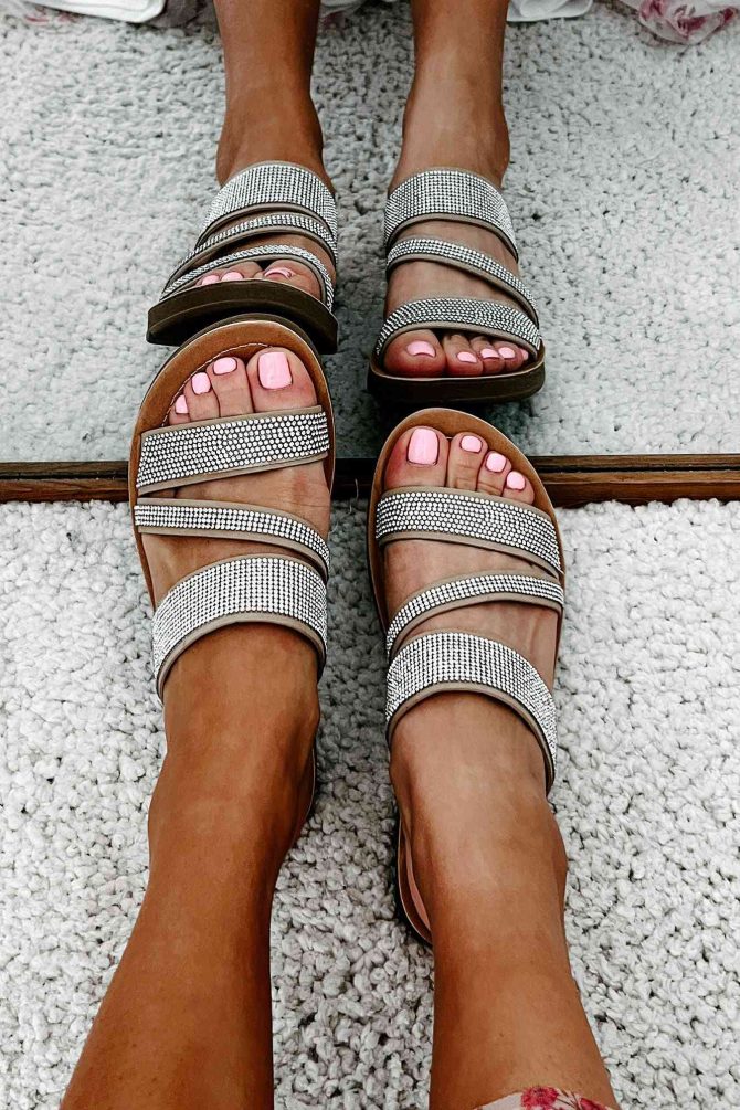 Naveena Rhinestone Strap Sandals (Natural) · NanaMacs - Image 4