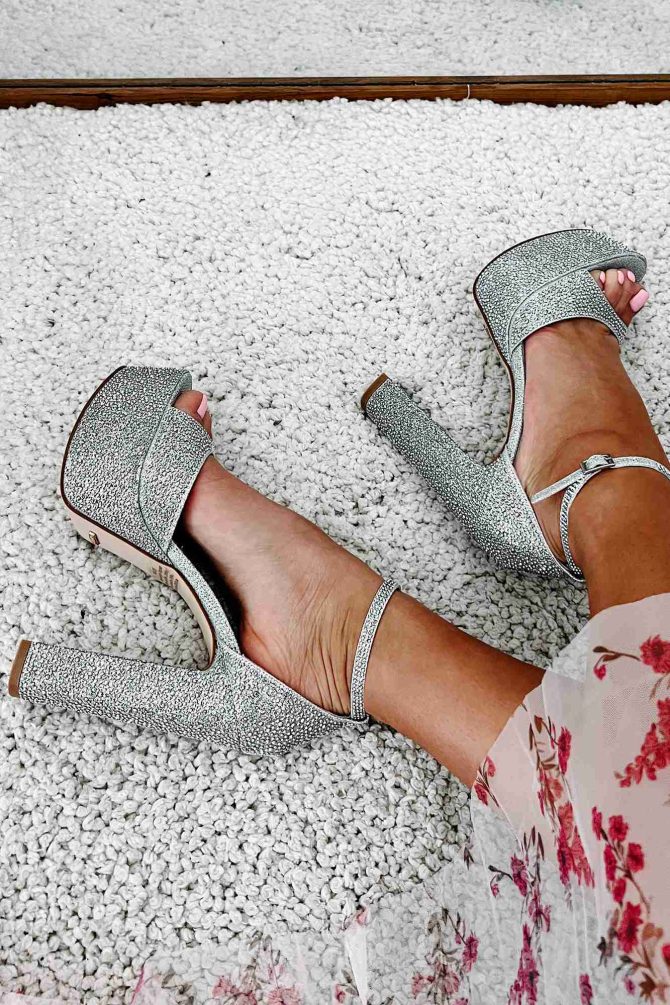 Faize Billini Rhinestone Platform Heels (Silver) · NanaMacs - Image 4