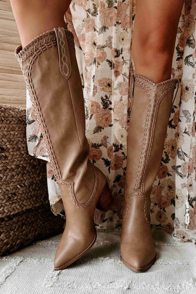 Finley Billini Knee High Western Boots (Taupe) · NanaMacs - Image 4