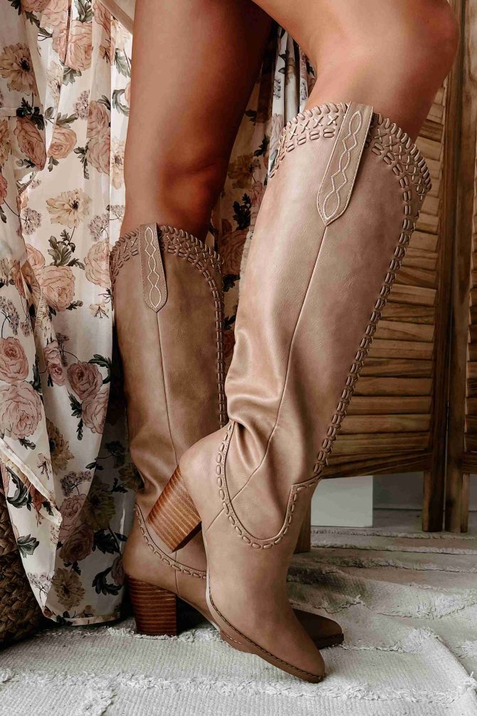 Finley Billini Knee High Western Boots (Taupe) · NanaMacs - Image 3