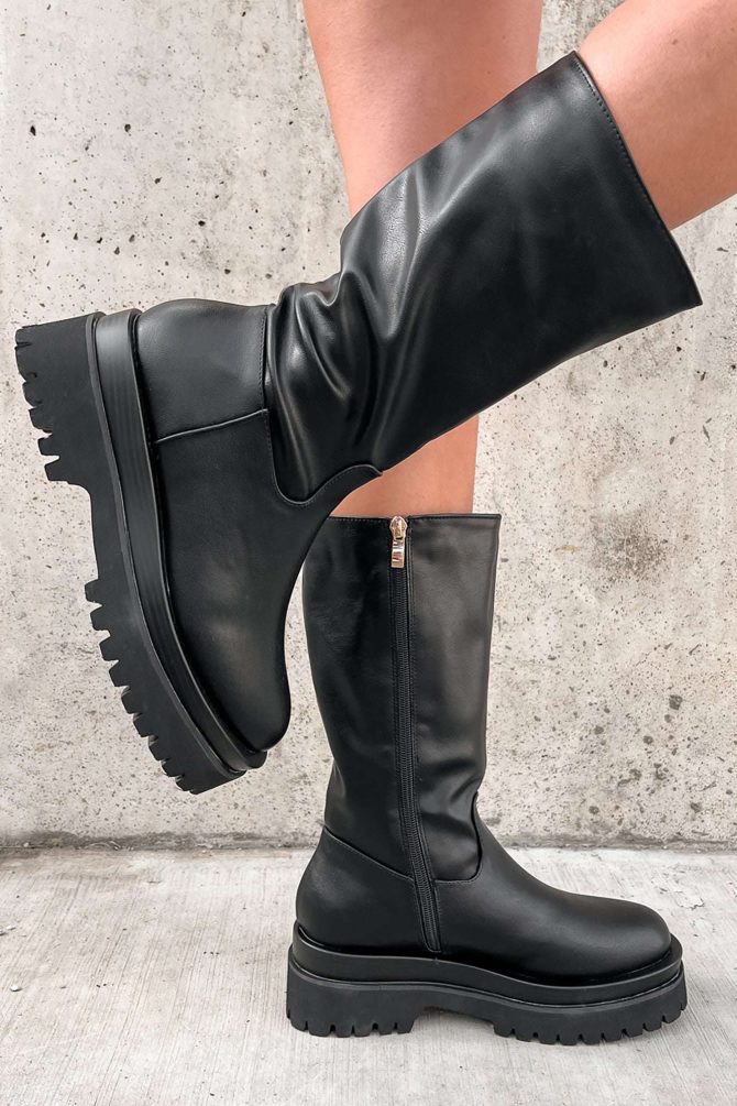 Doorbuster Run This Town Faux Leather Chunky Platform Boots (Black) · NanaMacs - Image 3