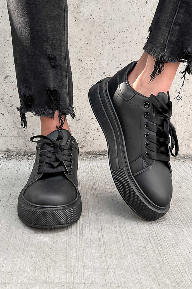 Doorbuster Just Playin' Around Platform Sneakers (Black) · NanaMacs - Image 2