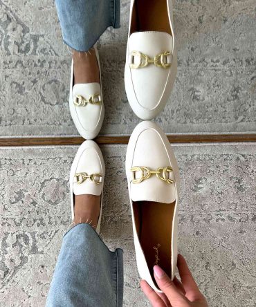 Doorbuster CEO Style Faux Leather Loafers (Off White) · NanaMacs