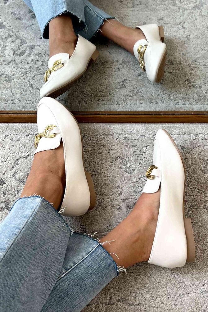 Doorbuster CEO Style Faux Leather Loafers (Off White) · NanaMacs - Image 4