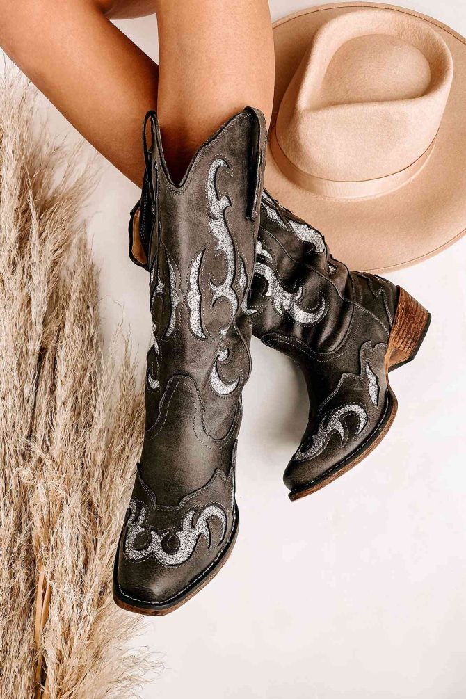 Lexington Glitter Cowgirl Boots (Black) · NanaMacs - Image 2