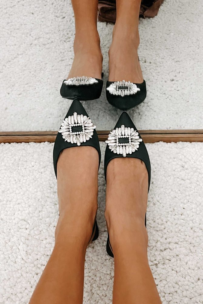 Taste Of Success Satin Slingback Kitten Heels (Black) · NanaMacs - Image 4