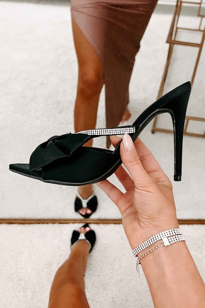 Starstruck Rhinestone Bow Heels (Black) · NanaMacs - Image 4
