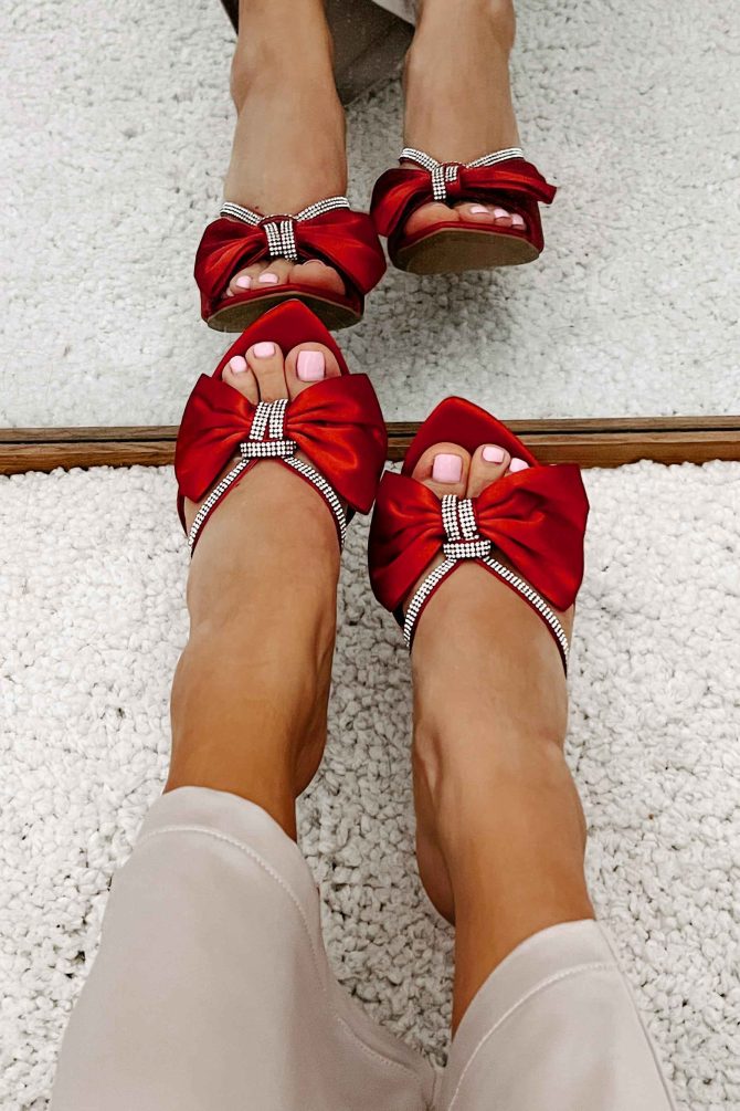 Starstruck Rhinestone Bow Heels (Red) · NanaMacs - Image 3