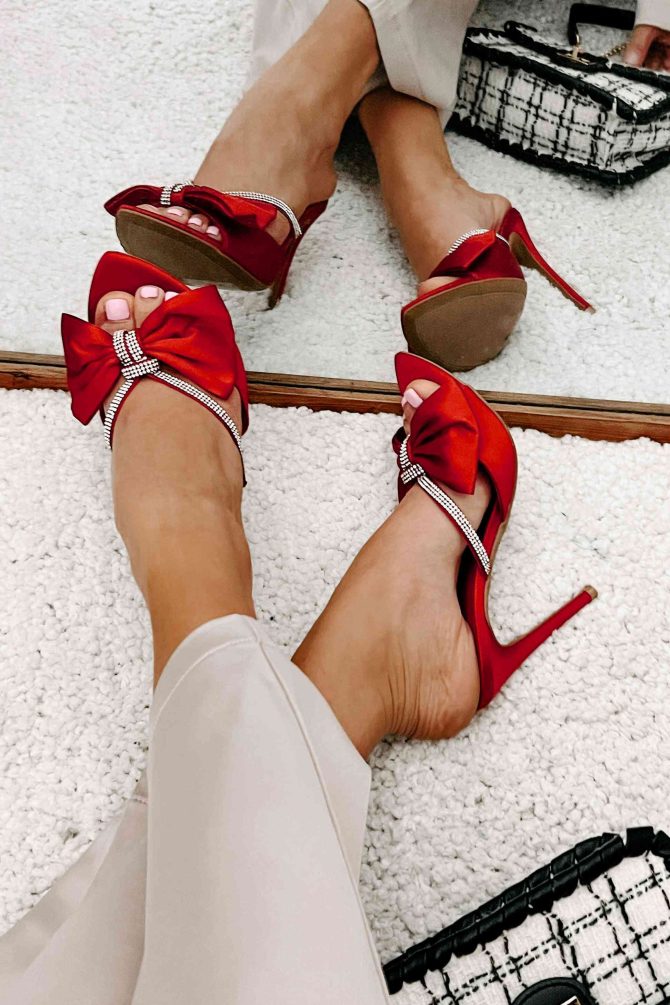 Starstruck Rhinestone Bow Heels (Red) · NanaMacs - Image 2