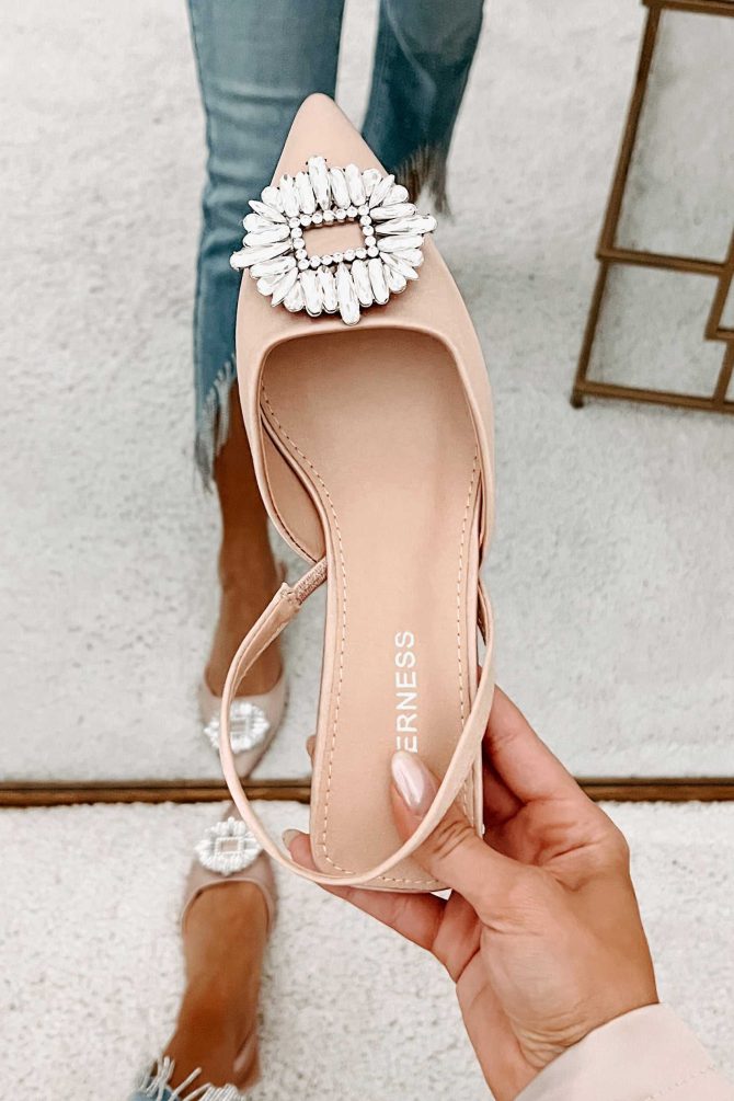 Taste Of Success Satin Slingback Kitten Heels (Beige) · NanaMacs - Image 2