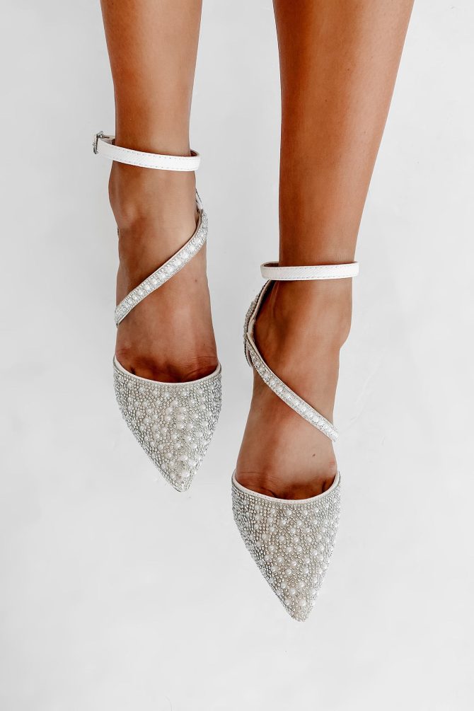 My Fairytale Story Rhinestone & Pearl Embellished Heels (White) · NanaMacs - Image 4