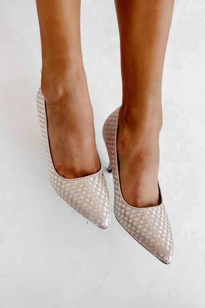 Part Of The Plan Woven Pointed Toe Pumps (Nude) · NanaMacs - Image 4
