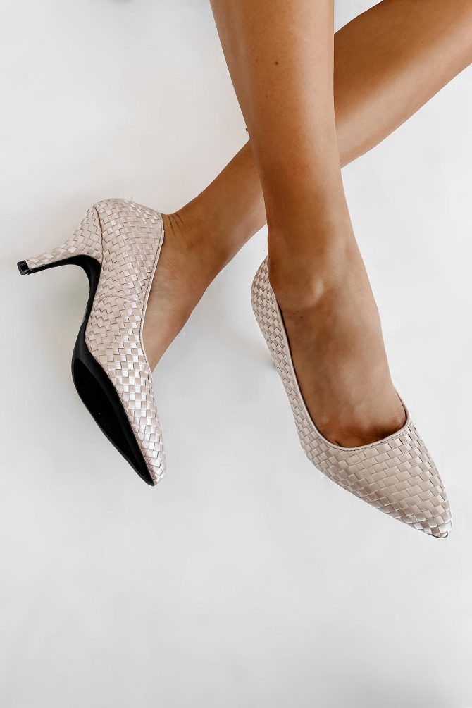Part Of The Plan Woven Pointed Toe Pumps (Nude) · NanaMacs - Image 2