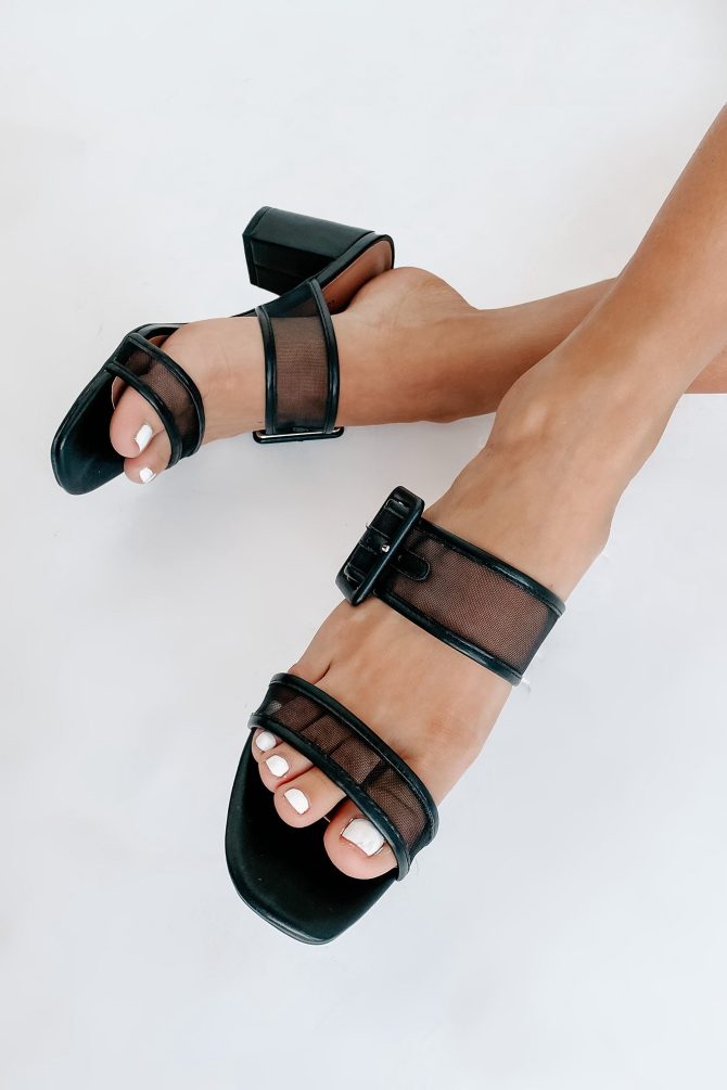 Instant Attitude Mesh Strap Heels (Black) · NanaMacs - Image 2