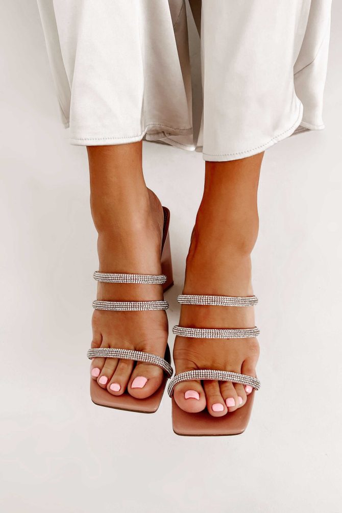Exclusive Invite Rhinestone Strap Triangle Heels (Clear/Blush Rhinesto · NanaMacs - Image 3