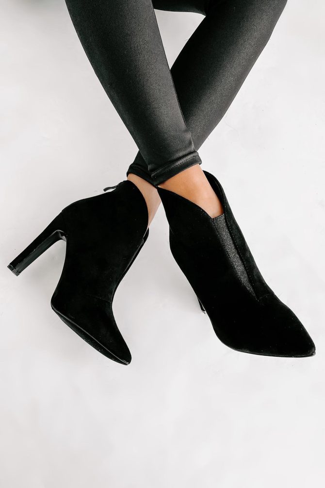 "Matinee Sparkle" Pointed Toe Glitter Panel Booties (Black) · NanaMacs - Image 2