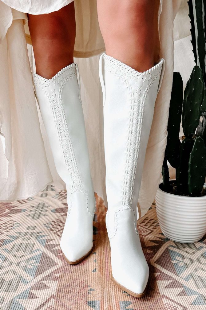 Finley Billini Knee High Western Boots (White) · NanaMacs - Image 4