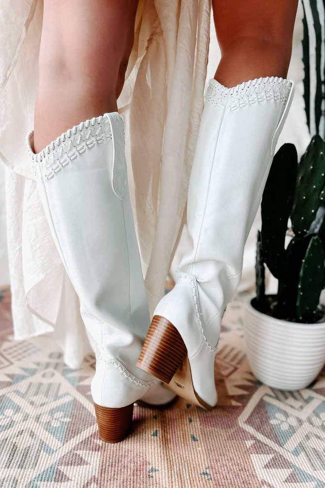 Finley Billini Knee High Western Boots (White) · NanaMacs - Image 3