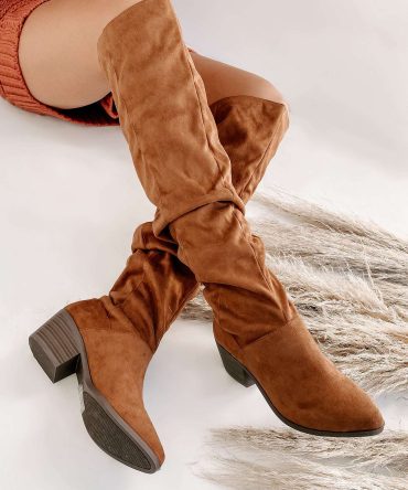Big Sky Faux Suede Slouchy Knee High Boots (Camel) · NanaMacs