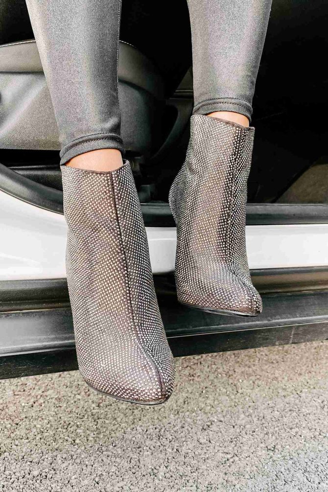 Glamorous Life Heeled Rhinestone Covered Booties (Grey) · NanaMacs - Image 3