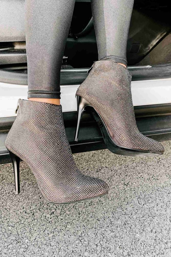 Glamorous Life Heeled Rhinestone Covered Booties (Grey) · NanaMacs - Image 2